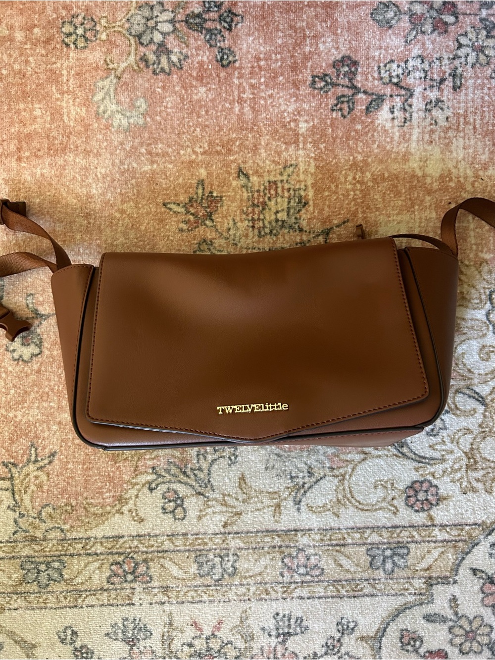 TWELVElittle Brown Leather Stroller Caddy